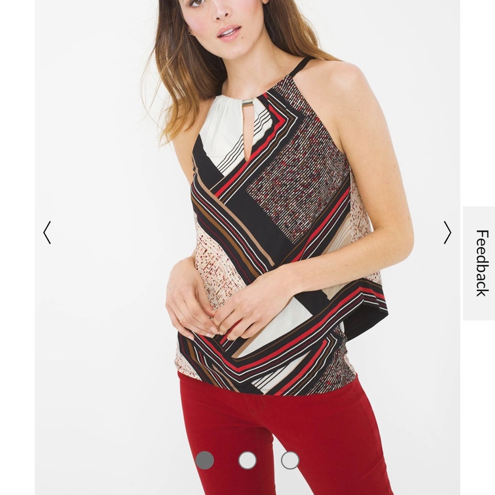 White House Black Market Printed Layered Career Tank Top